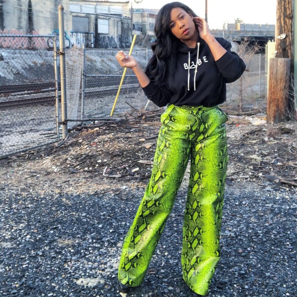 Wideleg Snakeskin trousers